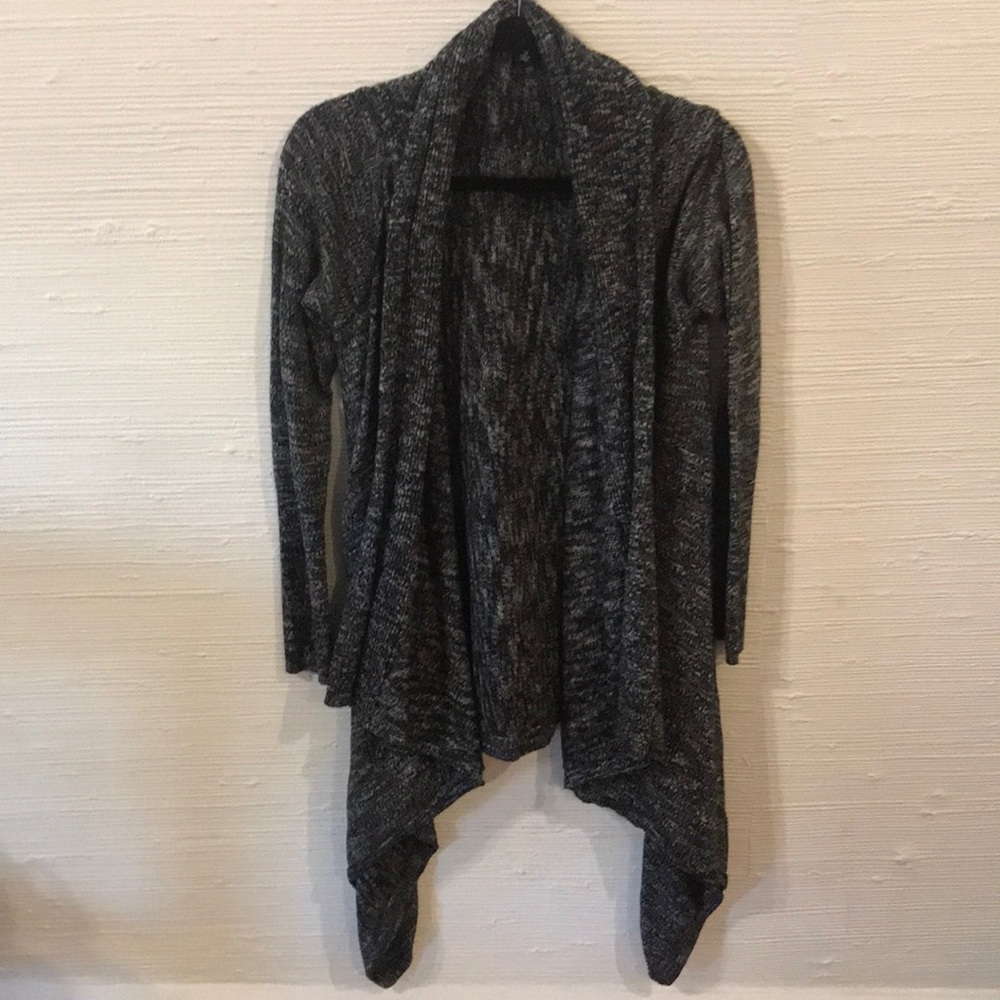 Open-front Draped Grey Cardigan